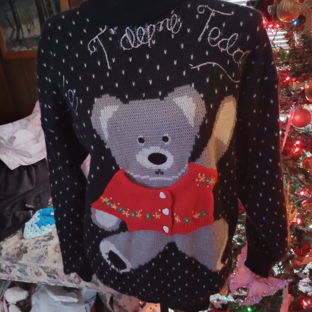 Black Teddy Bear Sweater
